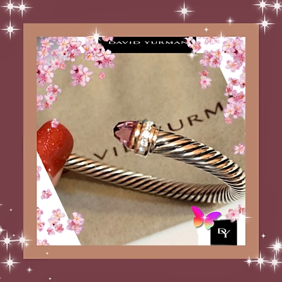 🔱'DAVID YURMAN' NEW! AUTH 5mm PINK TOURMALINE🔱M - Picture 2 of 6